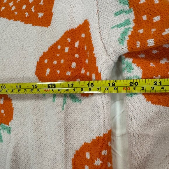 NWT Ecowish Orange Strawberry Cardigan Sweater Size Medium - Picture 6 of 8
